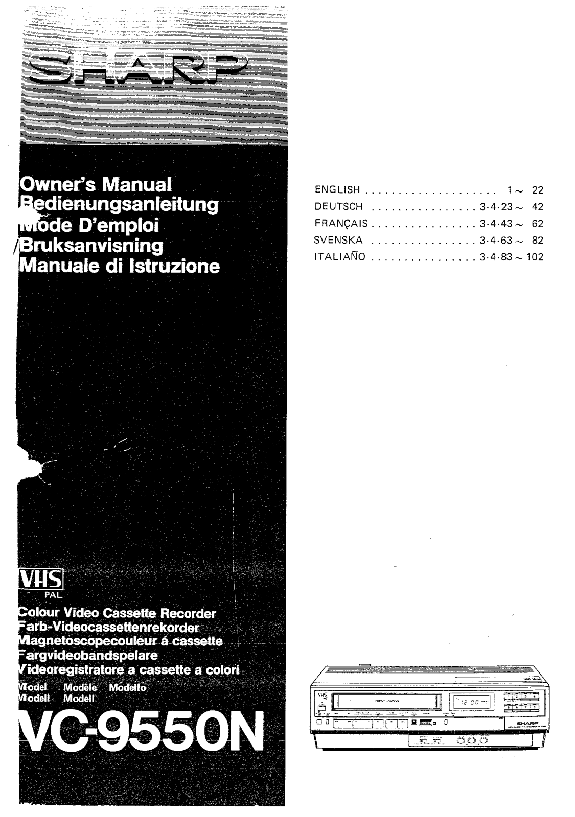 Sharp VC-9550N User Manual