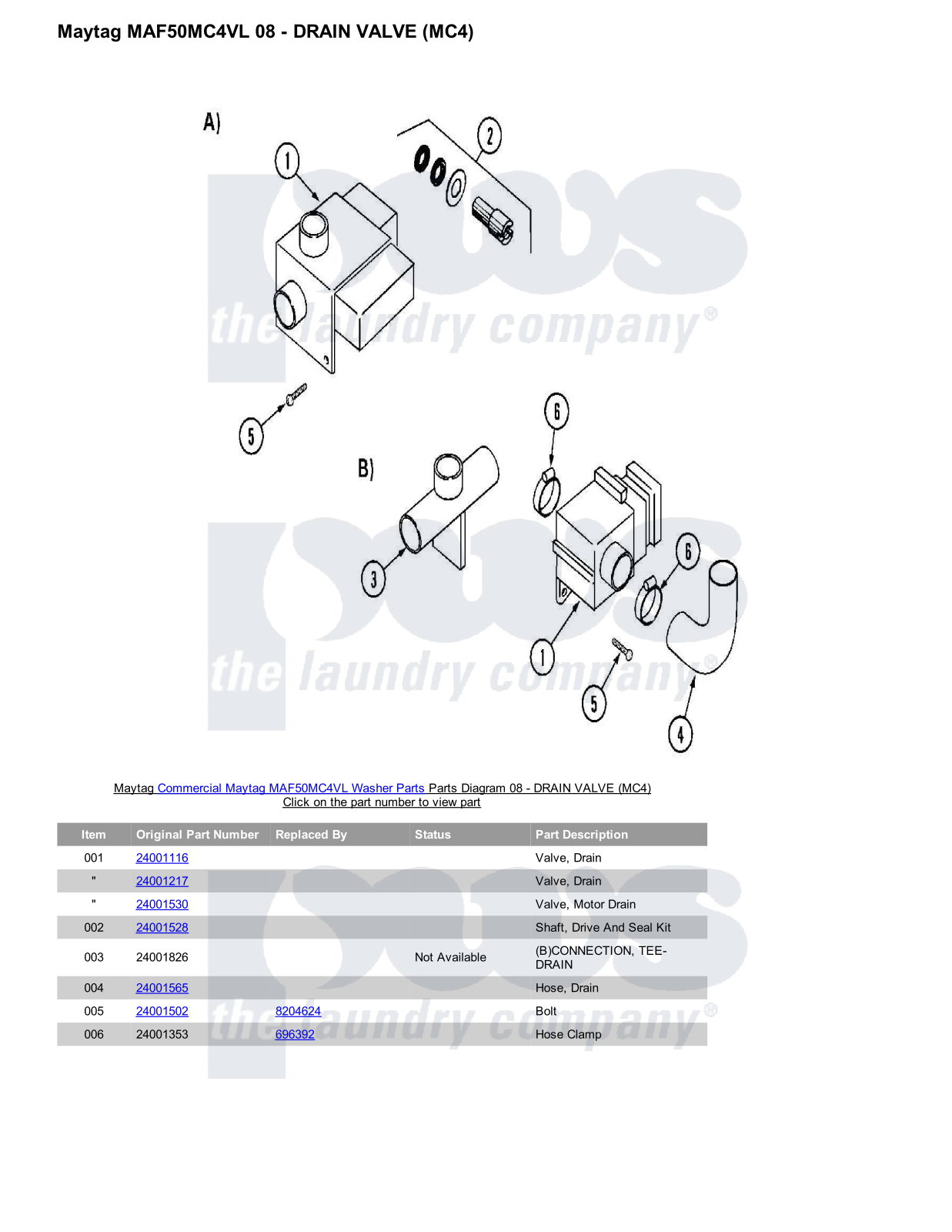 Maytag MAF50MC4VL Parts Diagram