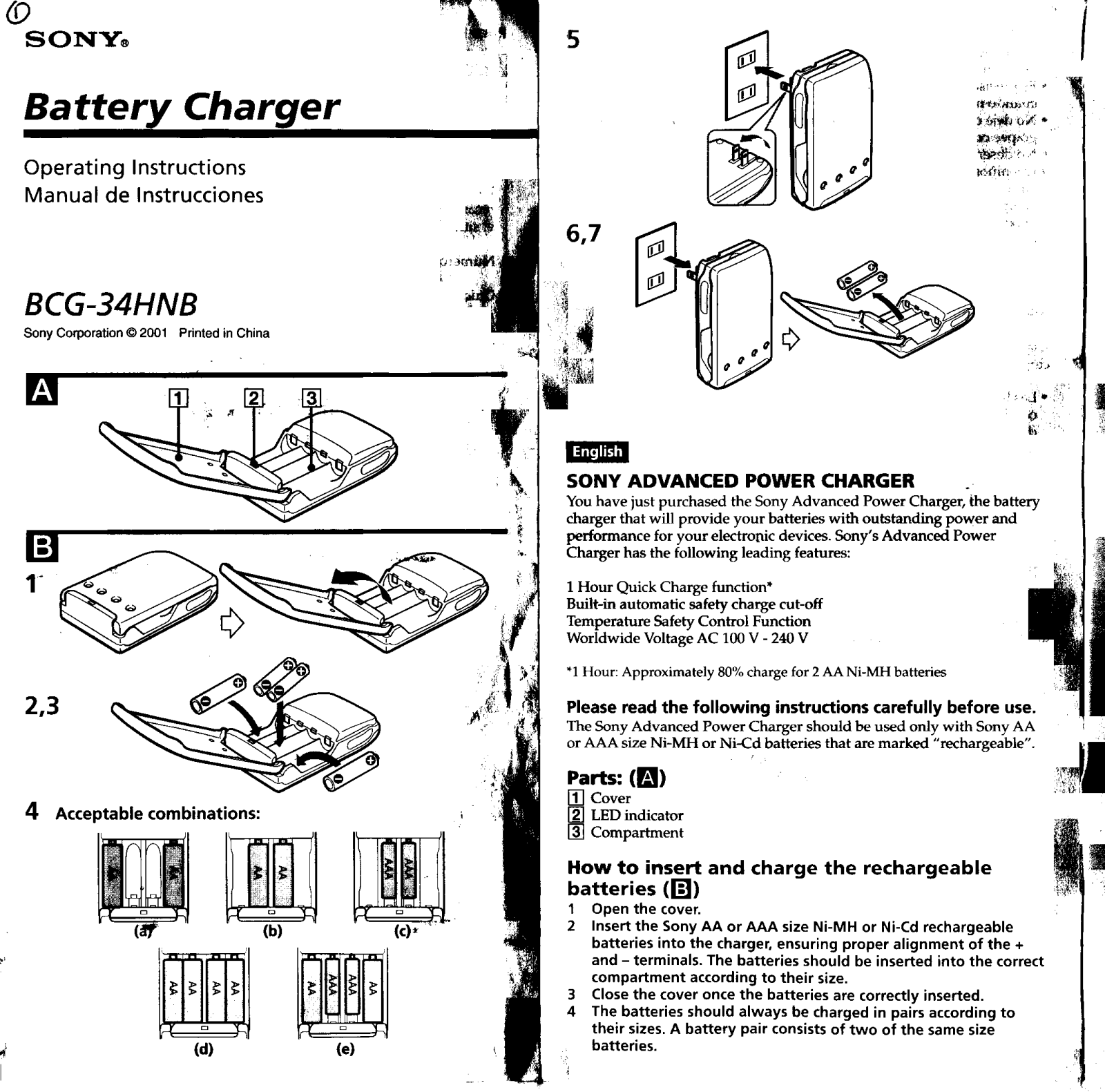 Sony BC-G34HNB User Manual