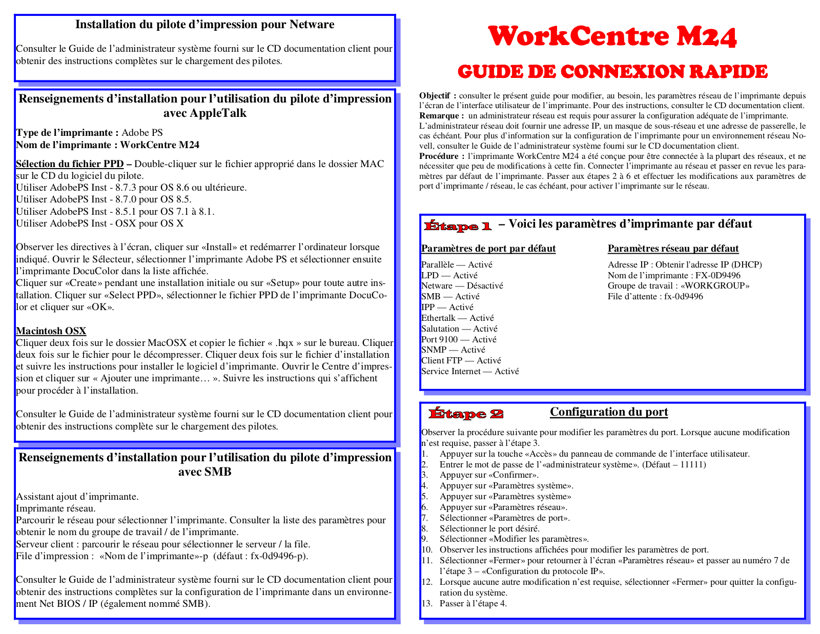 Xerox M24 User Guide