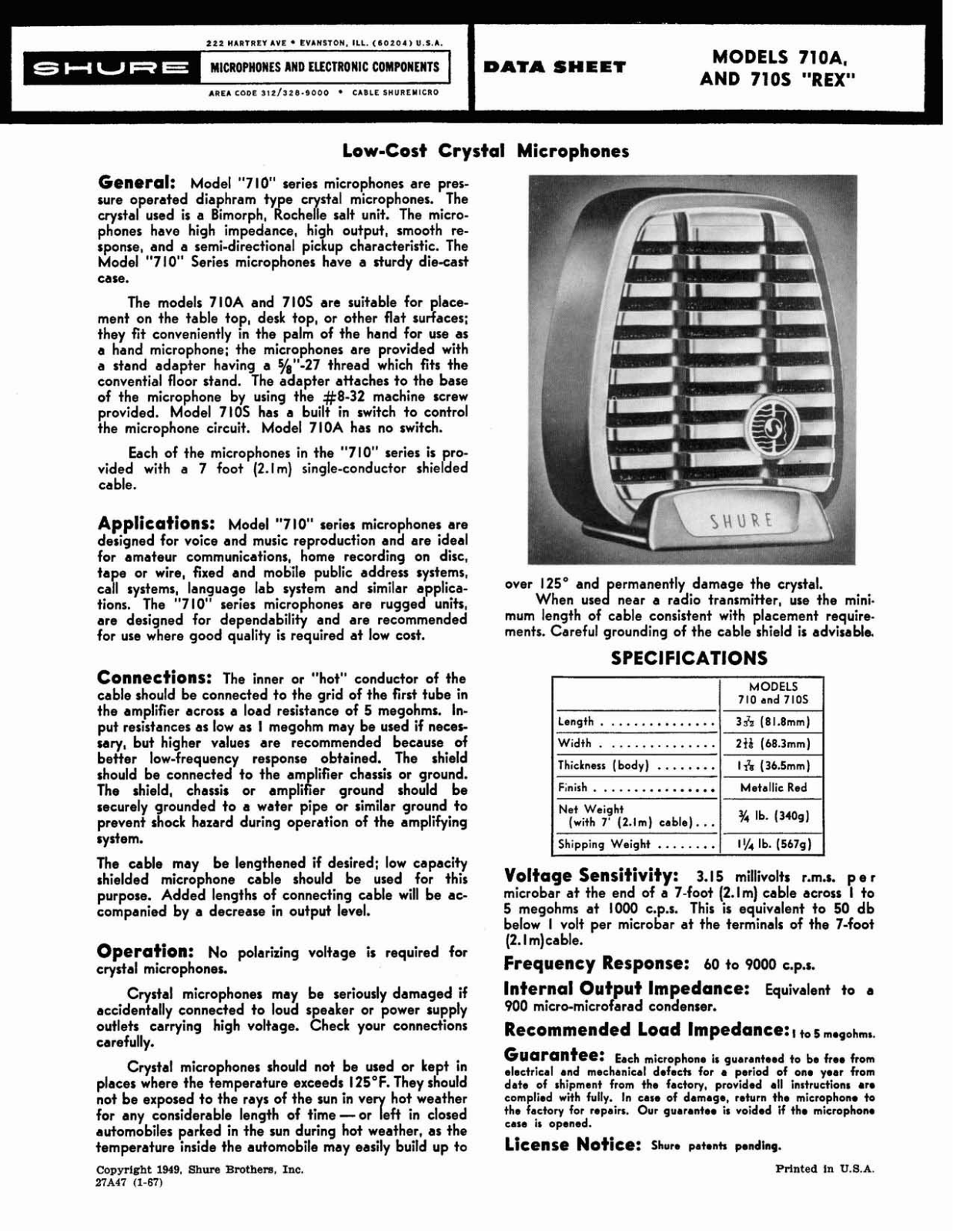 Shure 710S, 710A User Guide - ManualMachine.com