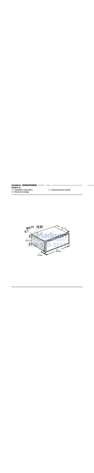 Gaggenau WS482710 Installation manual