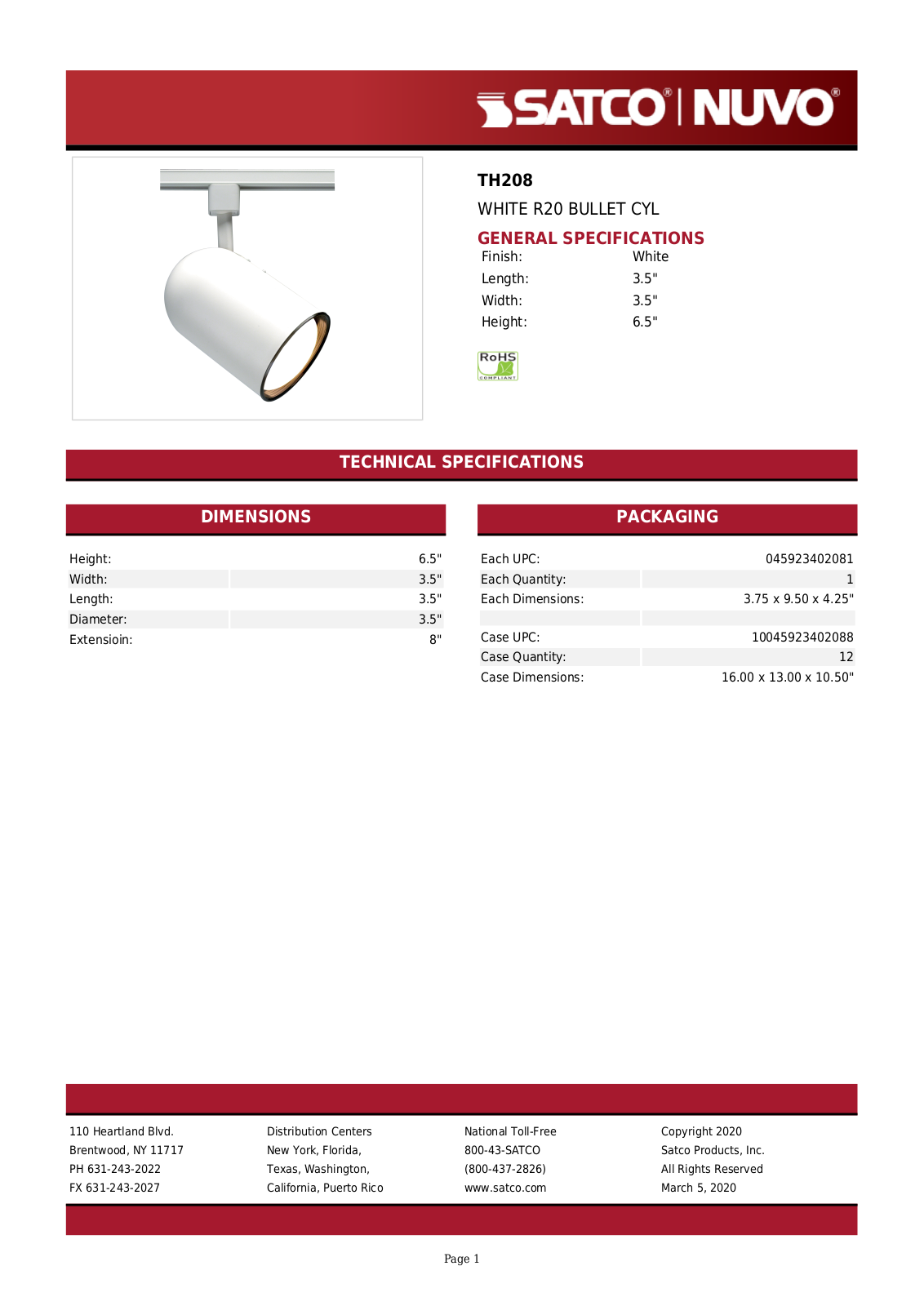 Nuvo Lighting OUV2838 Specifications - ManualMachine.com