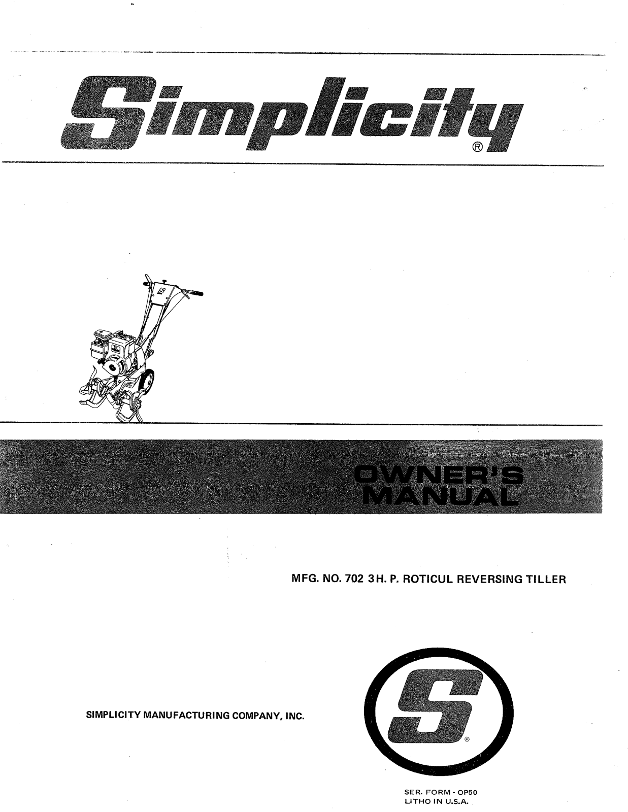 Simplicity 702 User Manual