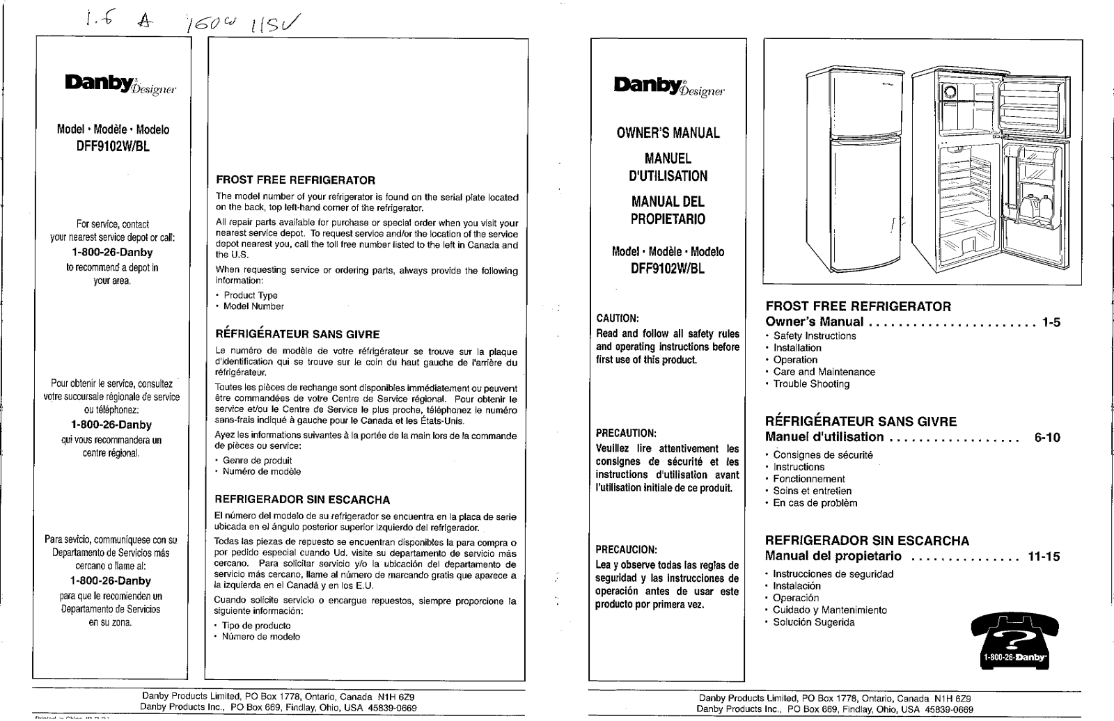 Danby DFF9102BLS User Manual
