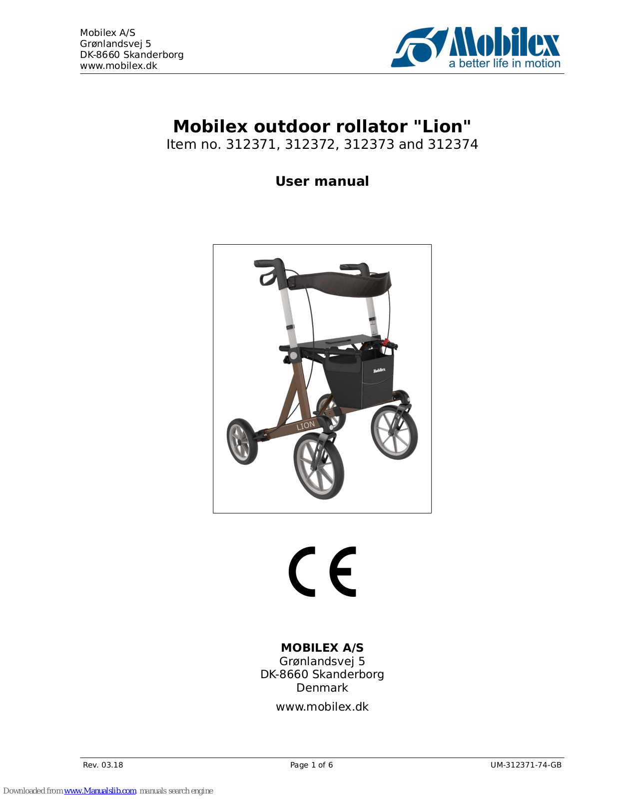 Mobilex Lion, 312371, 312372, 312373, 312374 User Manual