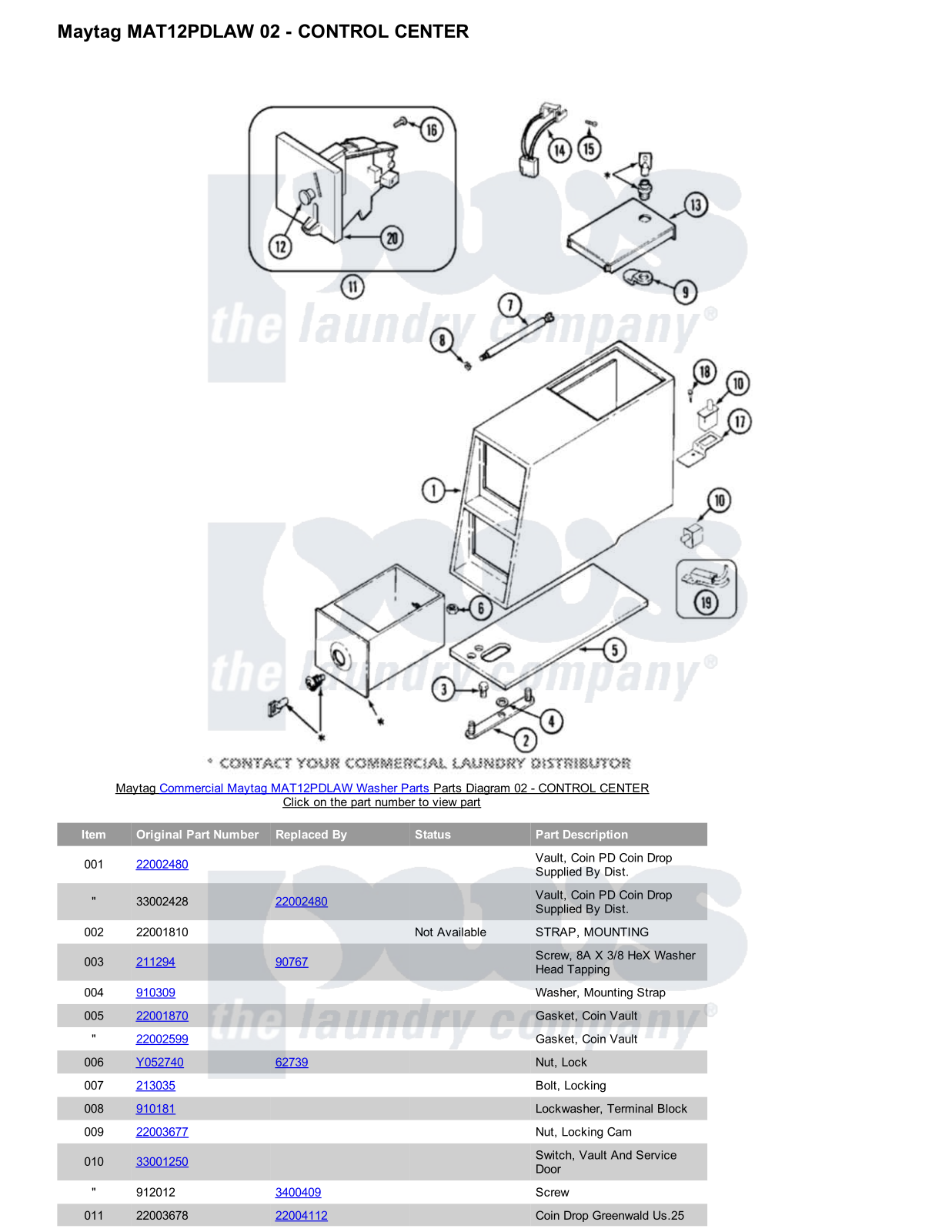 Maytag MAT12PDLAW Parts Diagram