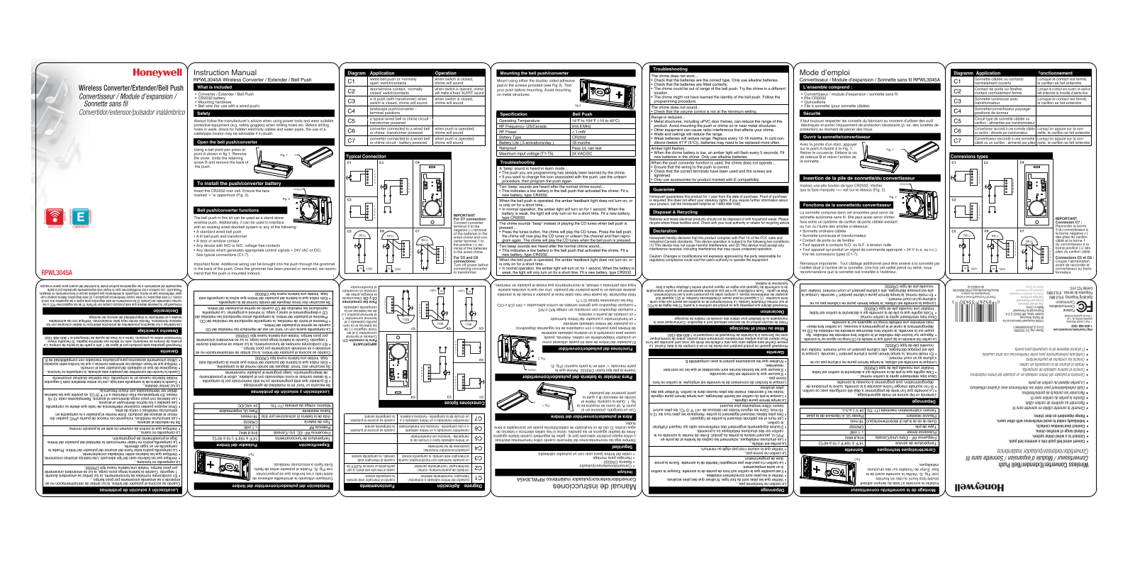 Pentax RPWL3045A Installation Information