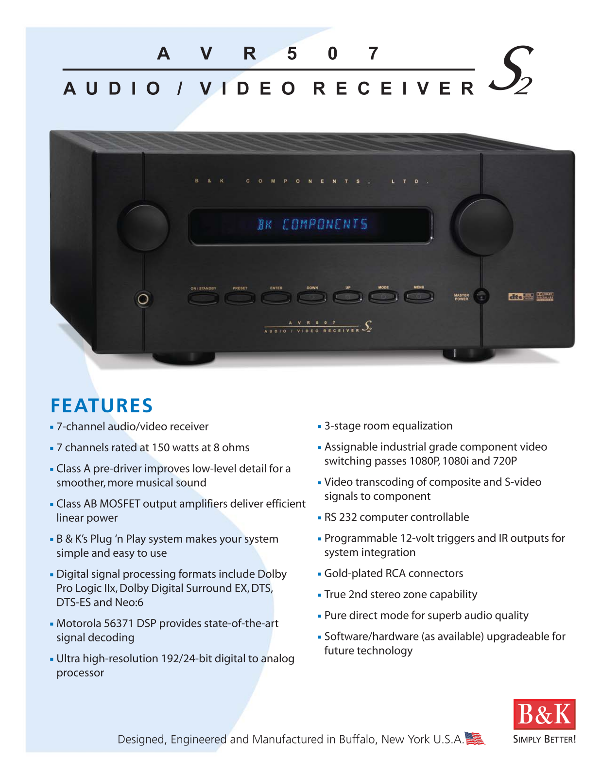 B and K AVR-507 Brochure