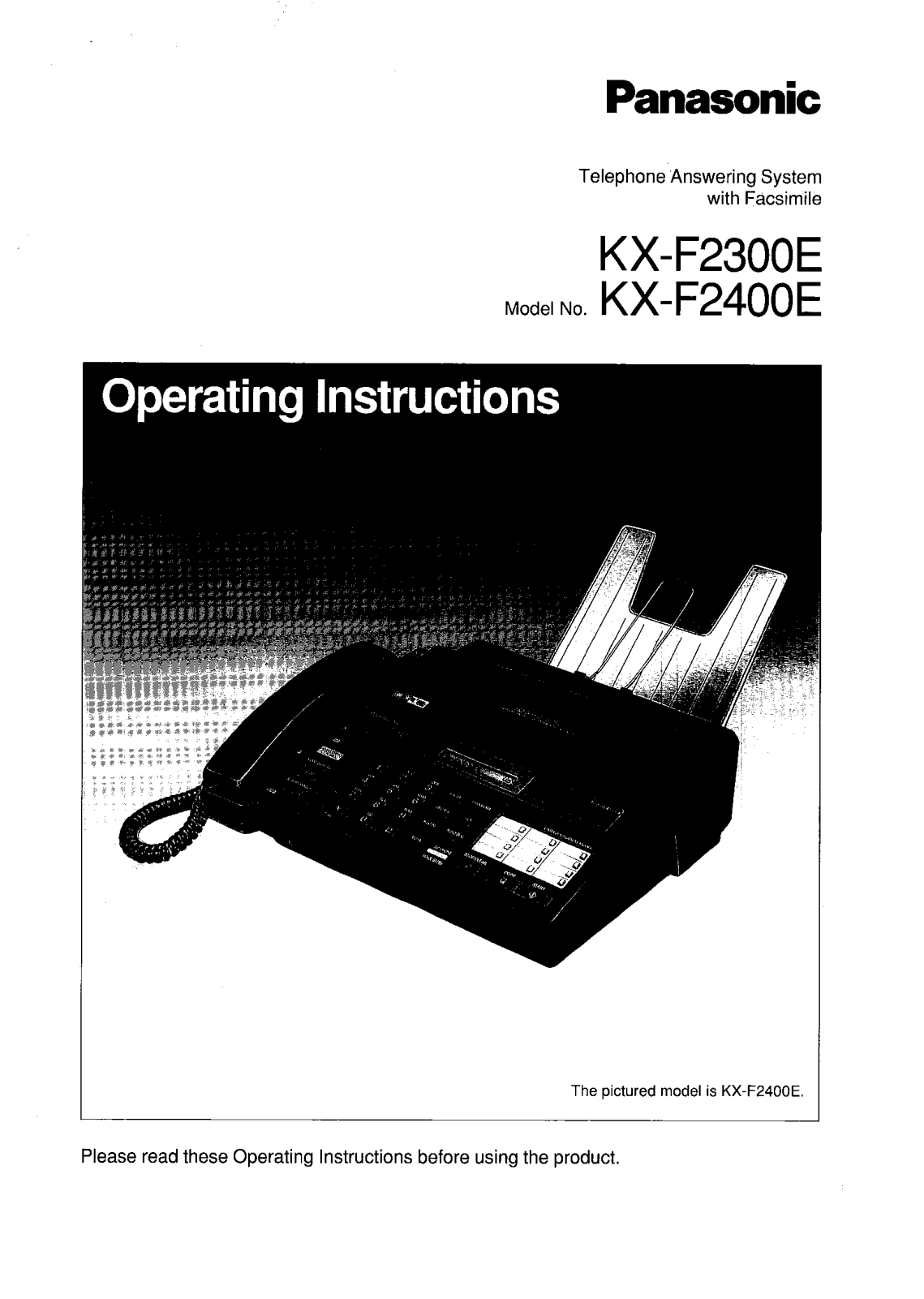 Panasonic KX-F2300E, KX-F2400E Operating Instructions