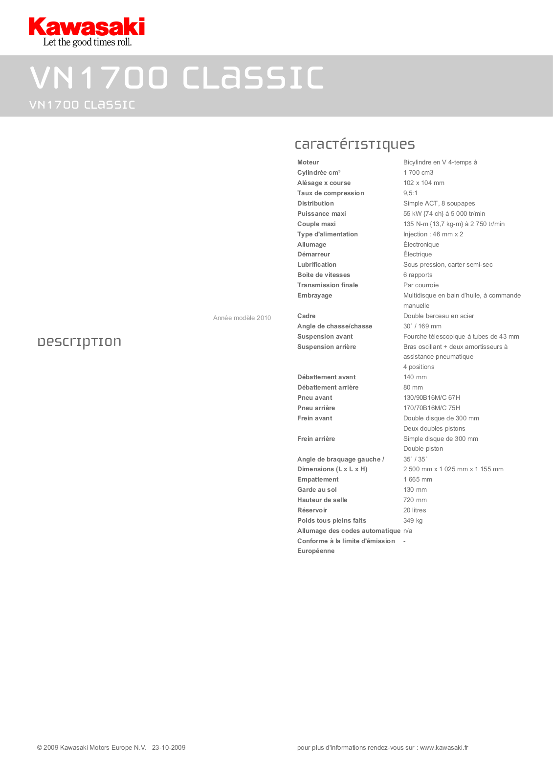 KAWASAKI VN1700 CLASSIC User Manual