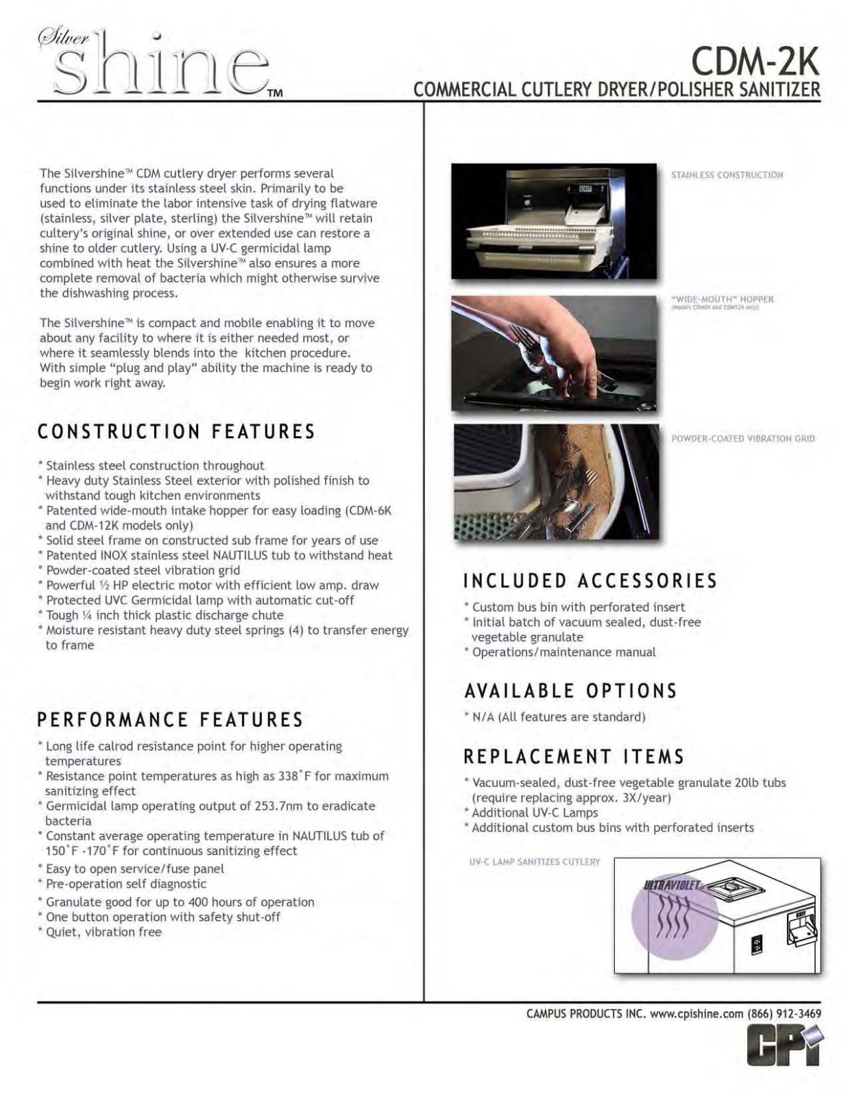 GBS FOOD SERVICE EQUIPMENT CDM-2K User Manual