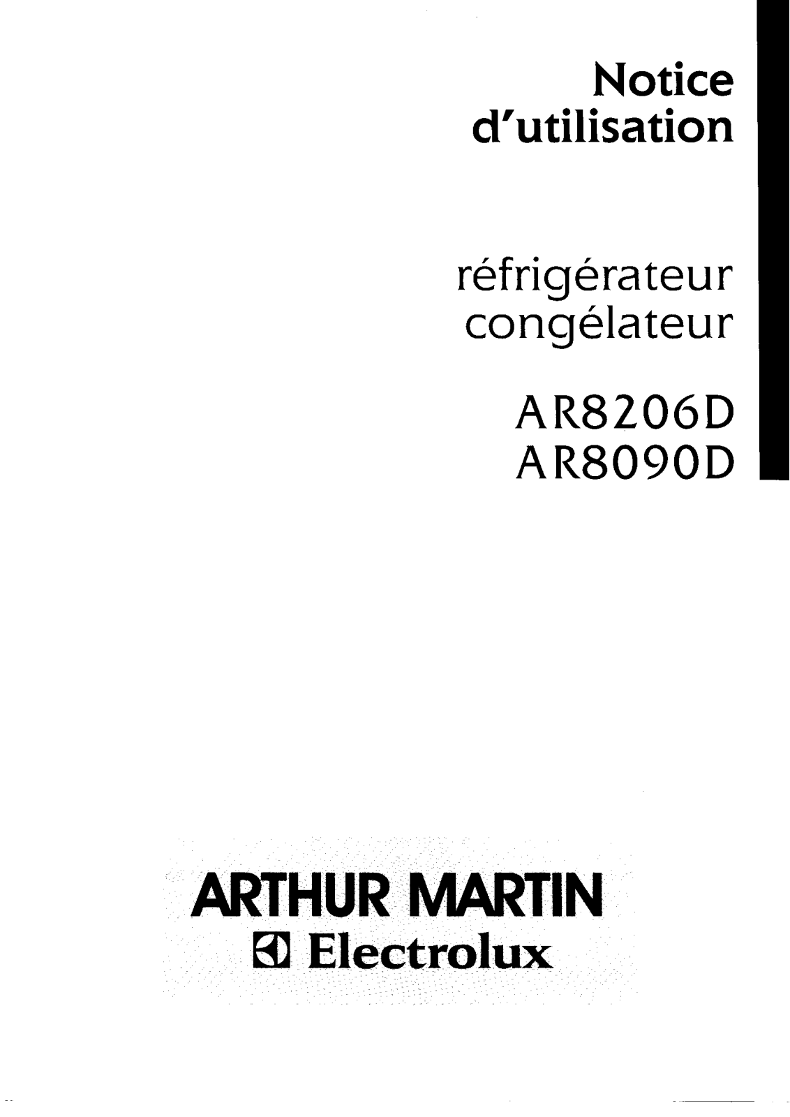 Arthur martin AR8090D User Manual