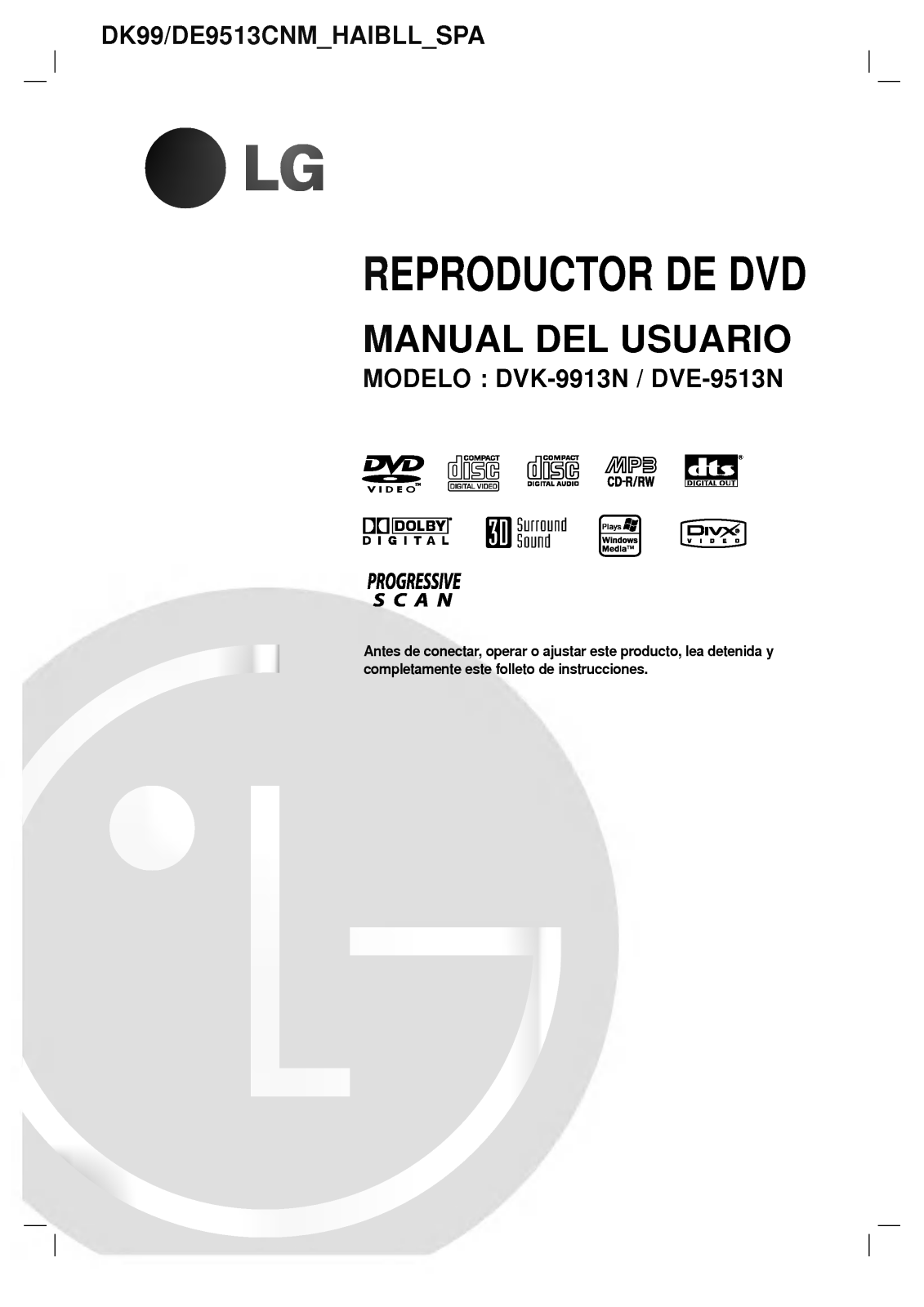 LG DE9513CNM User Manual