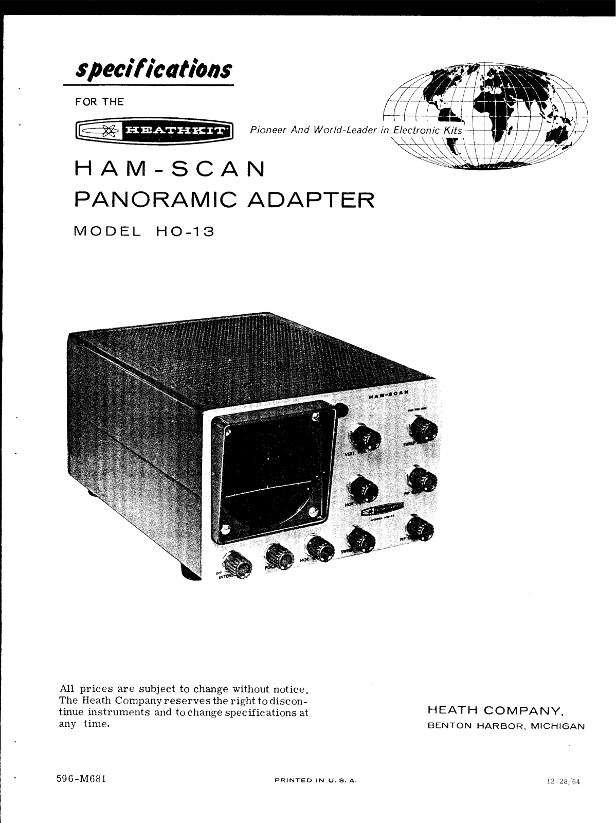 Heath Heathkit HO-13 Operating Manual