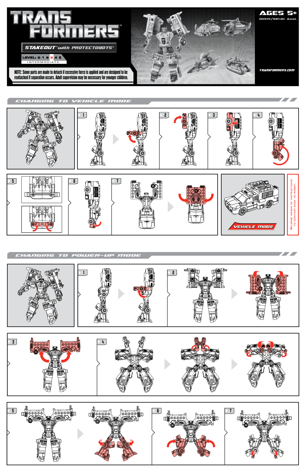 HASBRO Transformers Stakeout with Protectobots User Manual