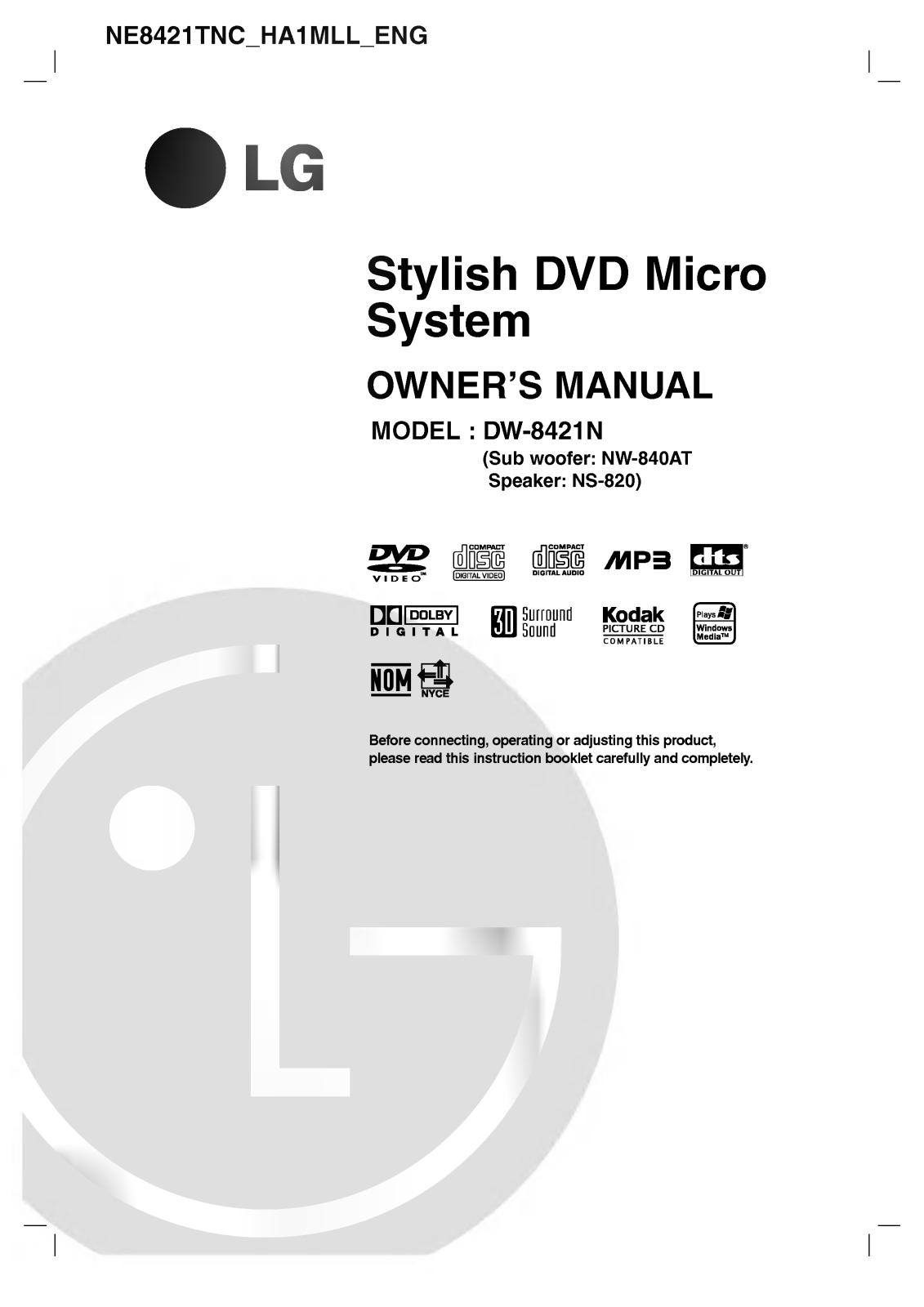 LG NE8421TNC Owner's Manual