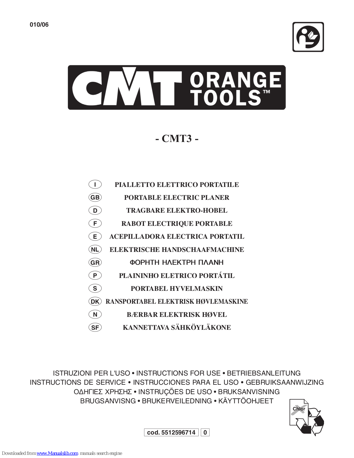 CMT ORANGE TOOLS CMT3 Instructions For Use Manual