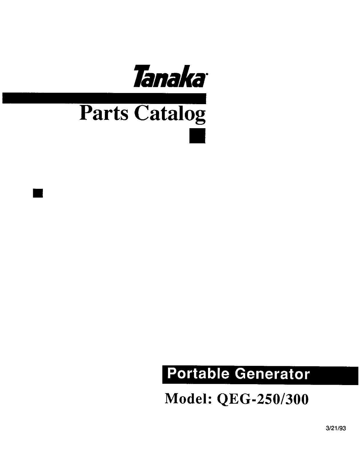 Tanaka QEG-250-300 User Manual