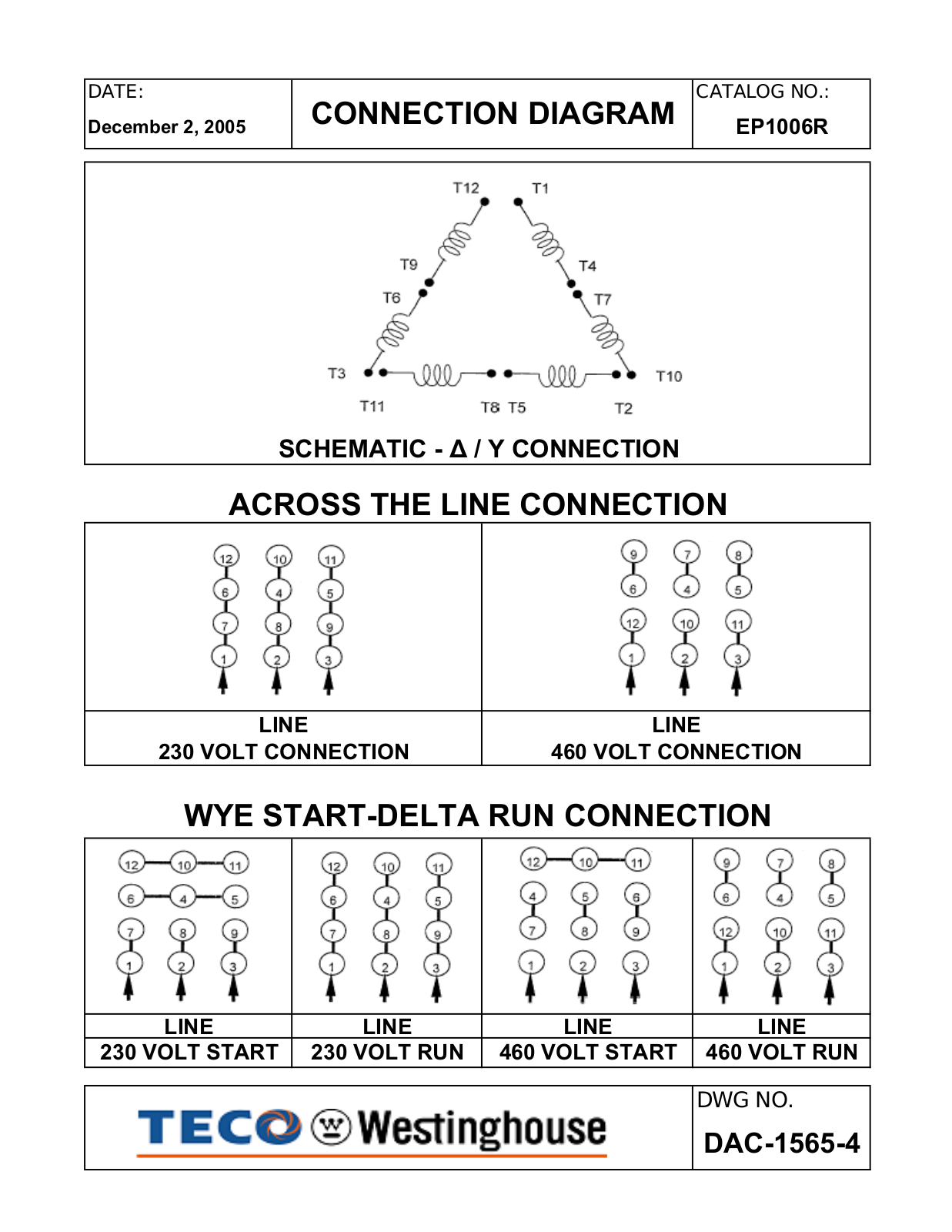 Teco EP1006R Connection Diagram