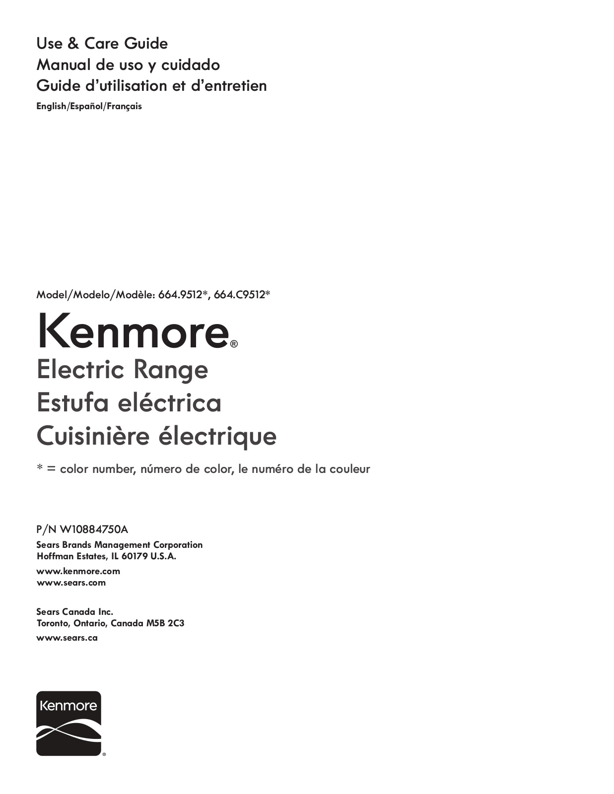 Kenmore 664.9512*, 664.C9512* Use & Care Guide