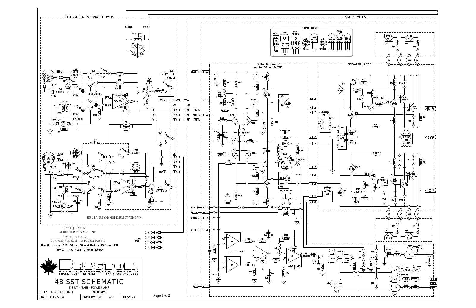 Bryston 7b sst schematic