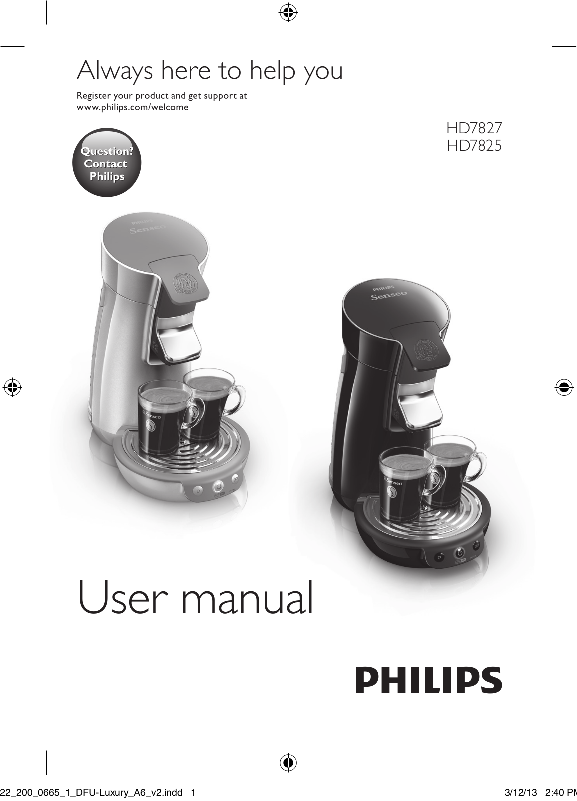 Philips HD7825 User Manual