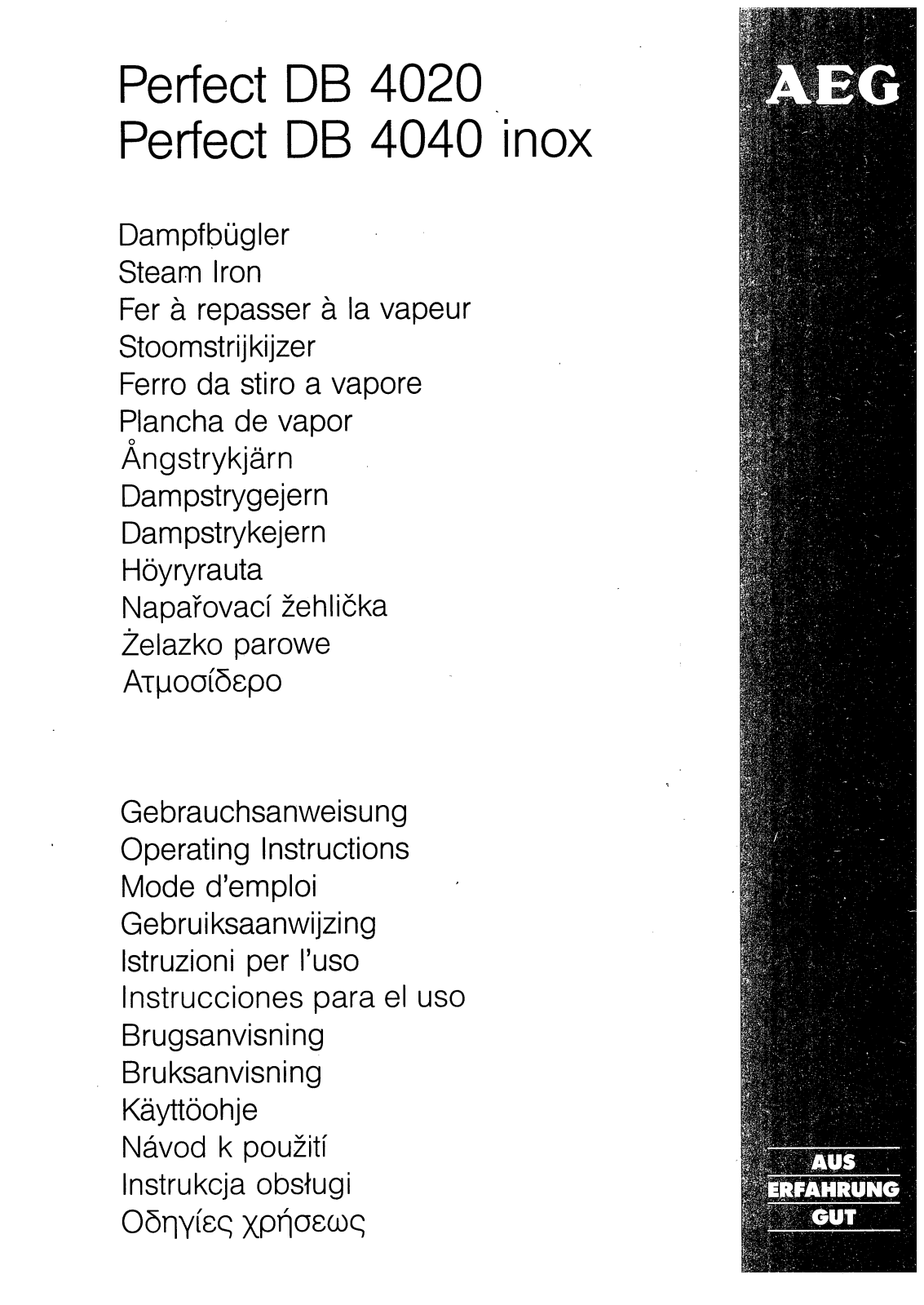 Aeg Perfect db 4020, Perfect db 4040 inox Operating Manual