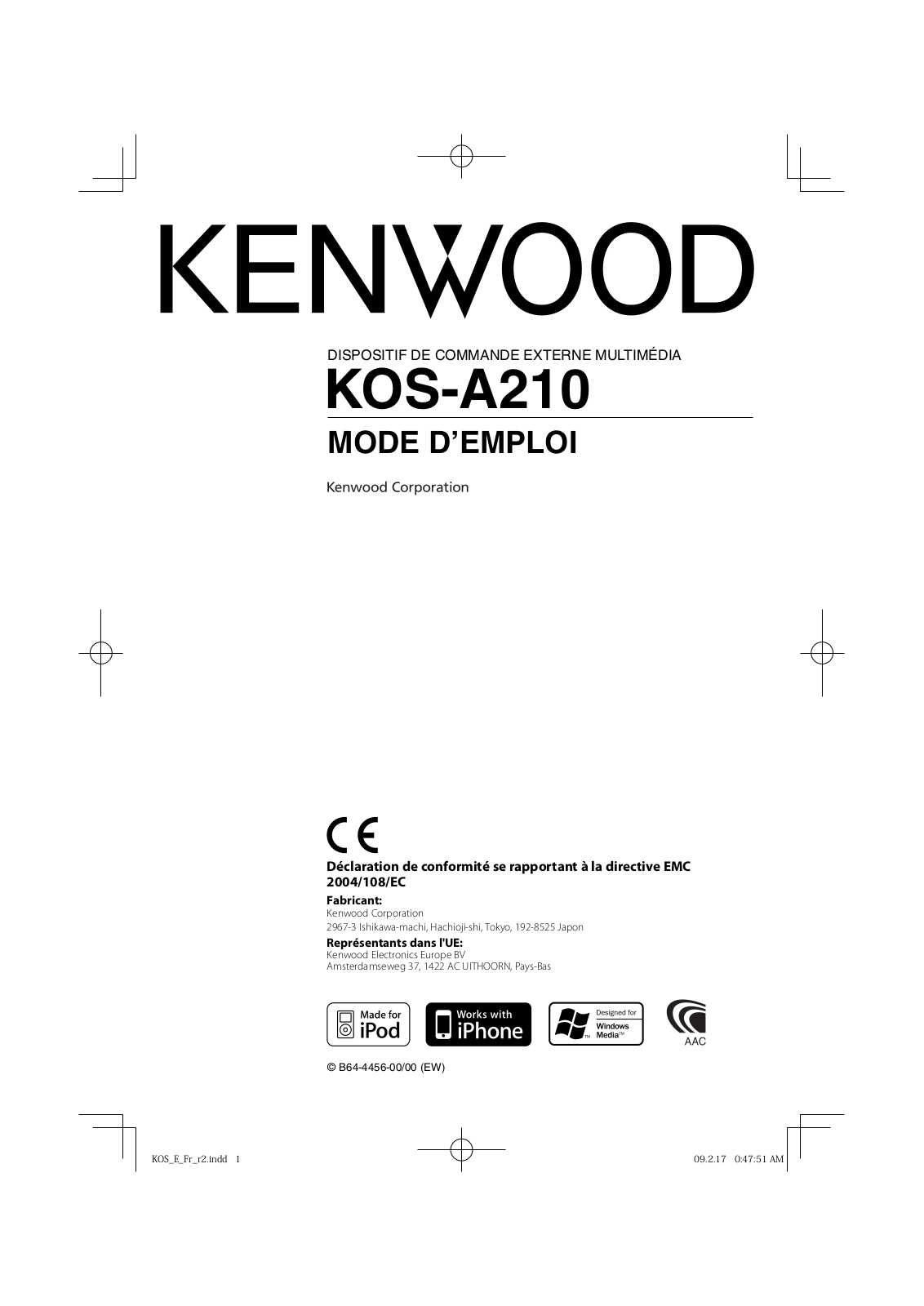 Kenwood KOS-A210 User Manual