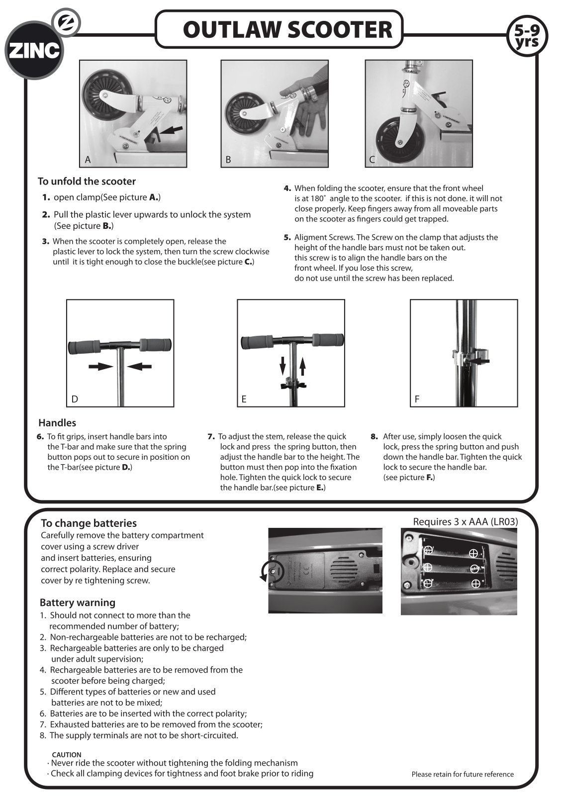 Zinc ZC02154 Instruction manual