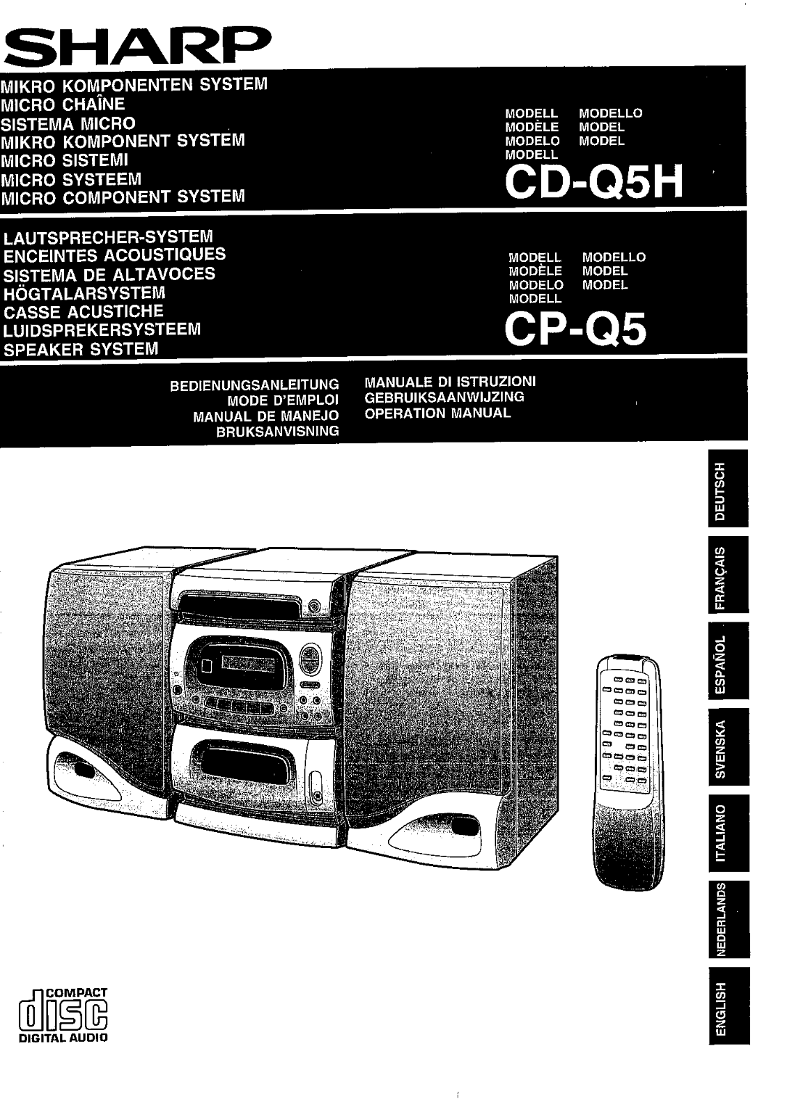 Sharp CD-Q5, CD-Q5H, CP-Q5, CP-Q5H Manual