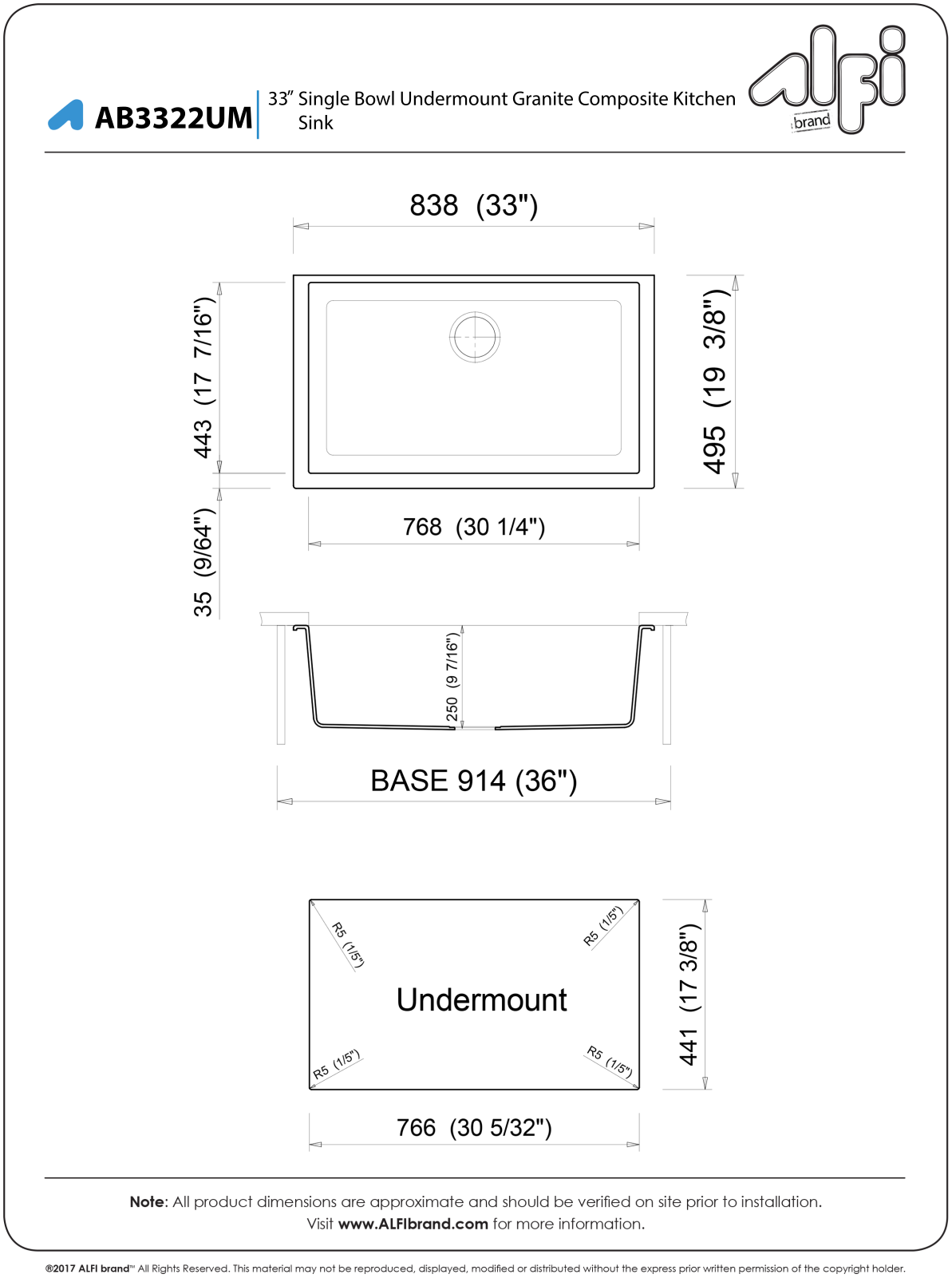 Alfi Brand NBT10049 Dimensions - ManualMachine.com