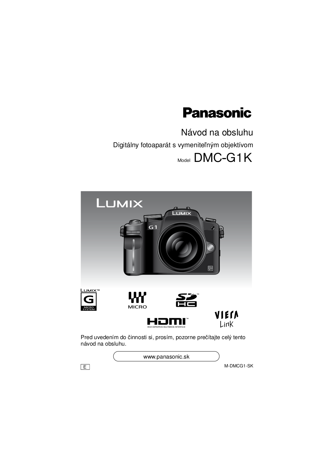 PANASONIC DMCG1K, DMCG1W User Manual