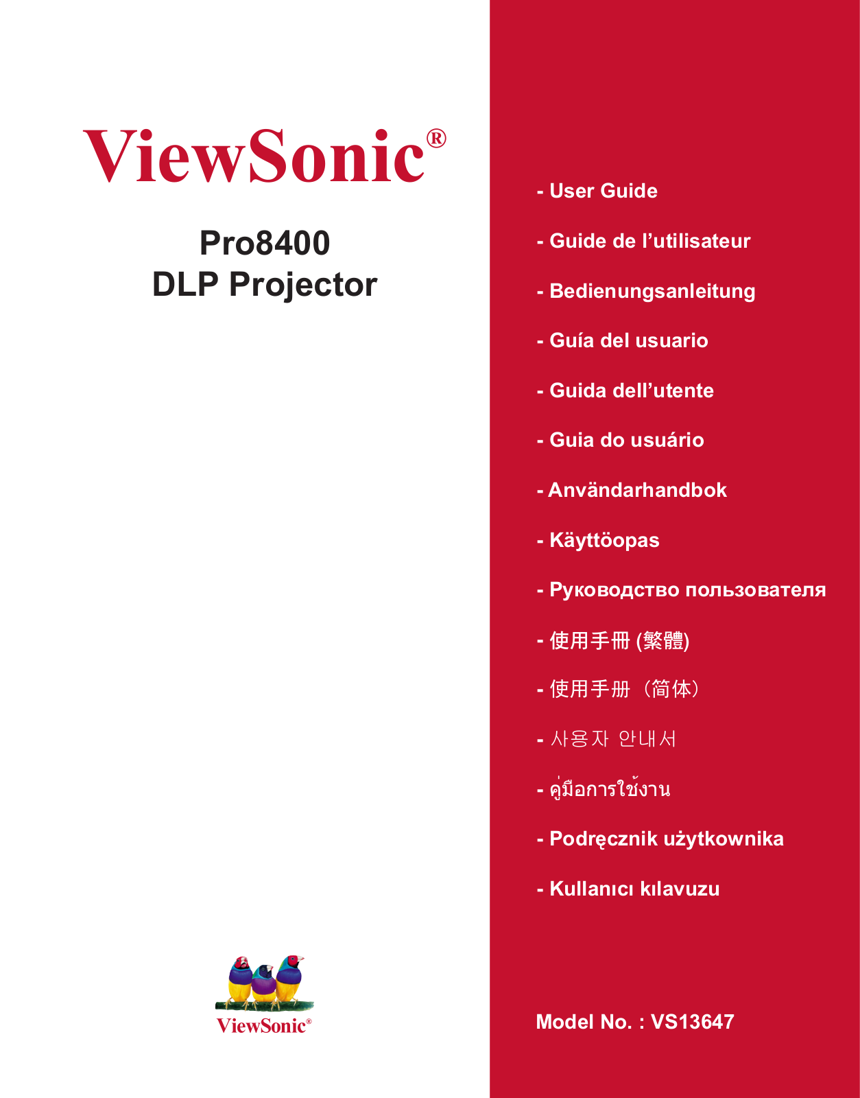 Viewsonic PRO8400 User Manual