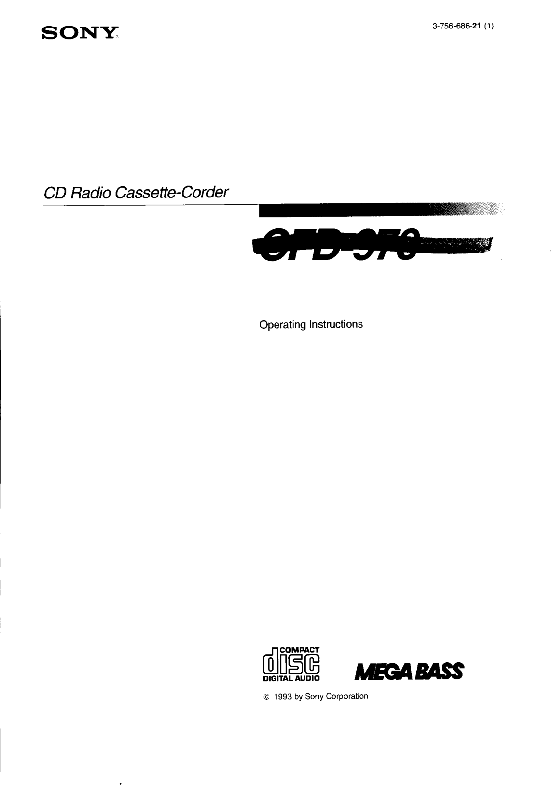 Sony CFD-970 User Manual