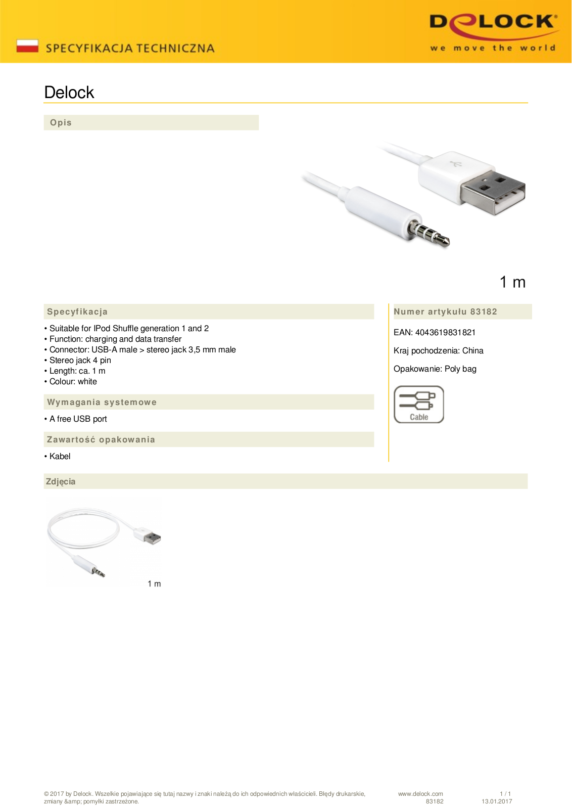 DeLOCK USB-A plug jack 3.5mm 4-Pin adapter cable User Manual