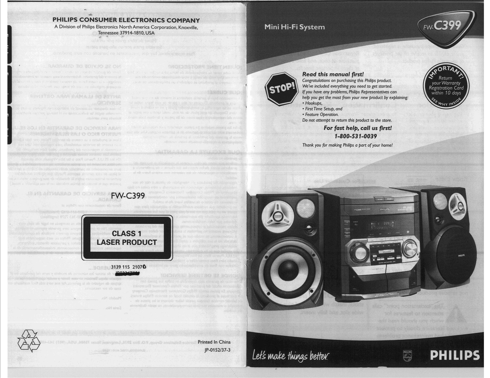 Philips FWC399 User Manual