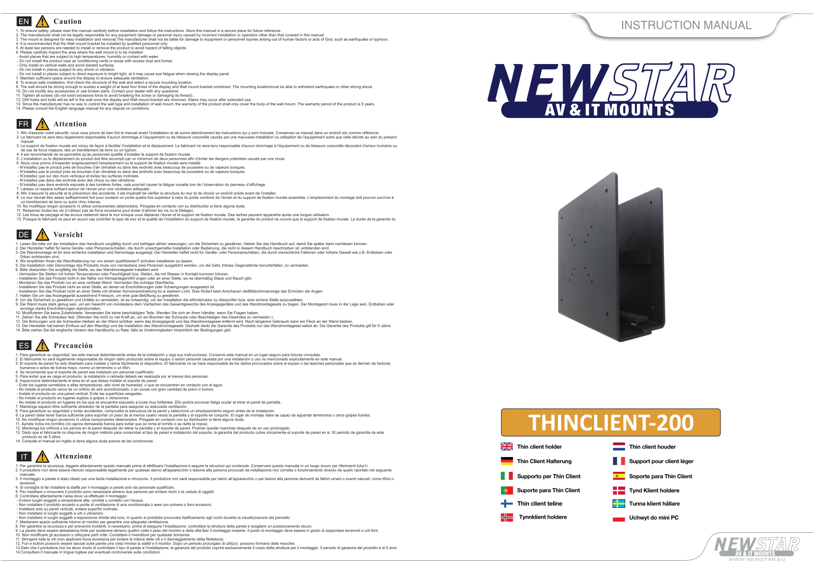 Newstar THINCLIENT-200 User Manual