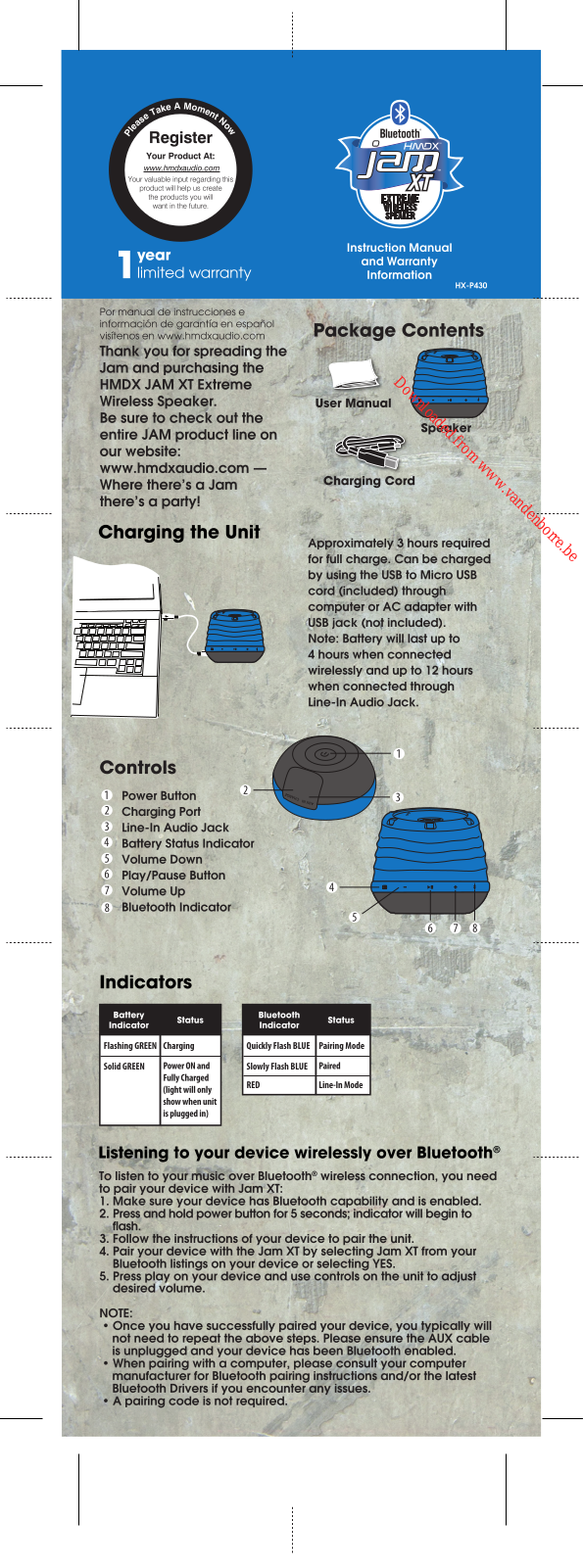 HMDX JAM XT User Manual