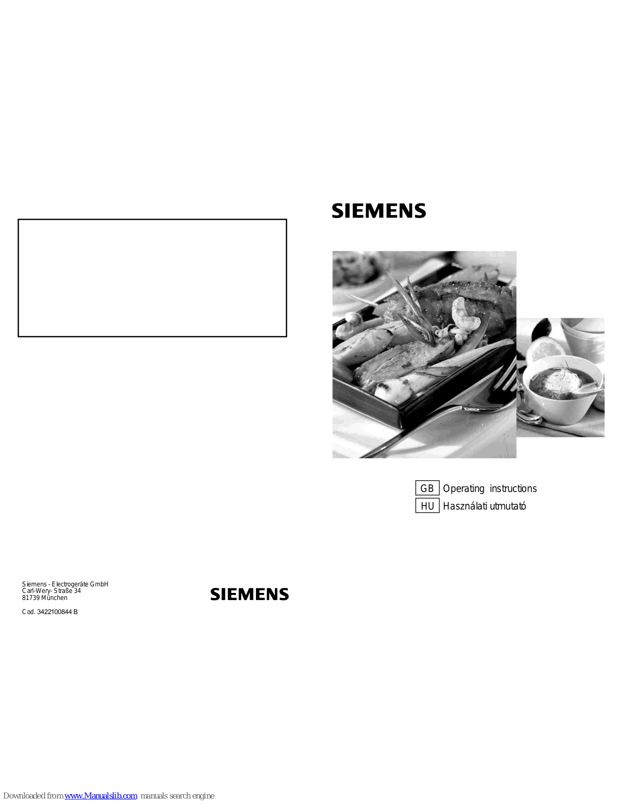 Siemens HSE-6FL3W30, HSE-6FL4030, HSE-6FL3R30, HSE-6PL3W30, HSE-6PL4030 Operating Instructions Manual