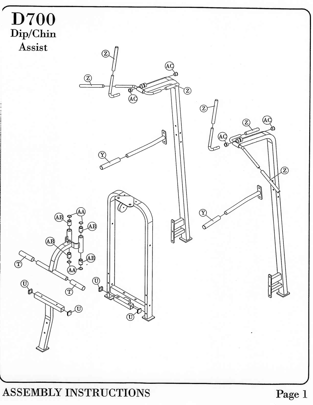 Hoist Fitness D700 Assembly Instructions Manual