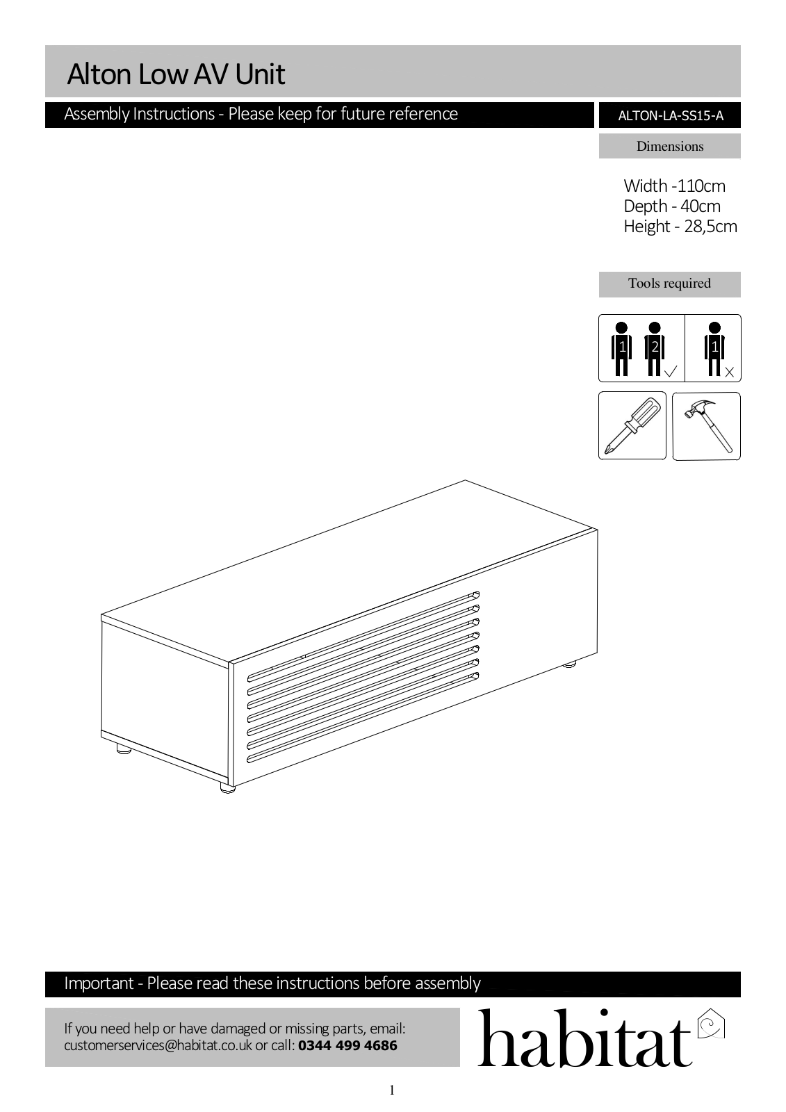 Habitat 174580 Instruction manual