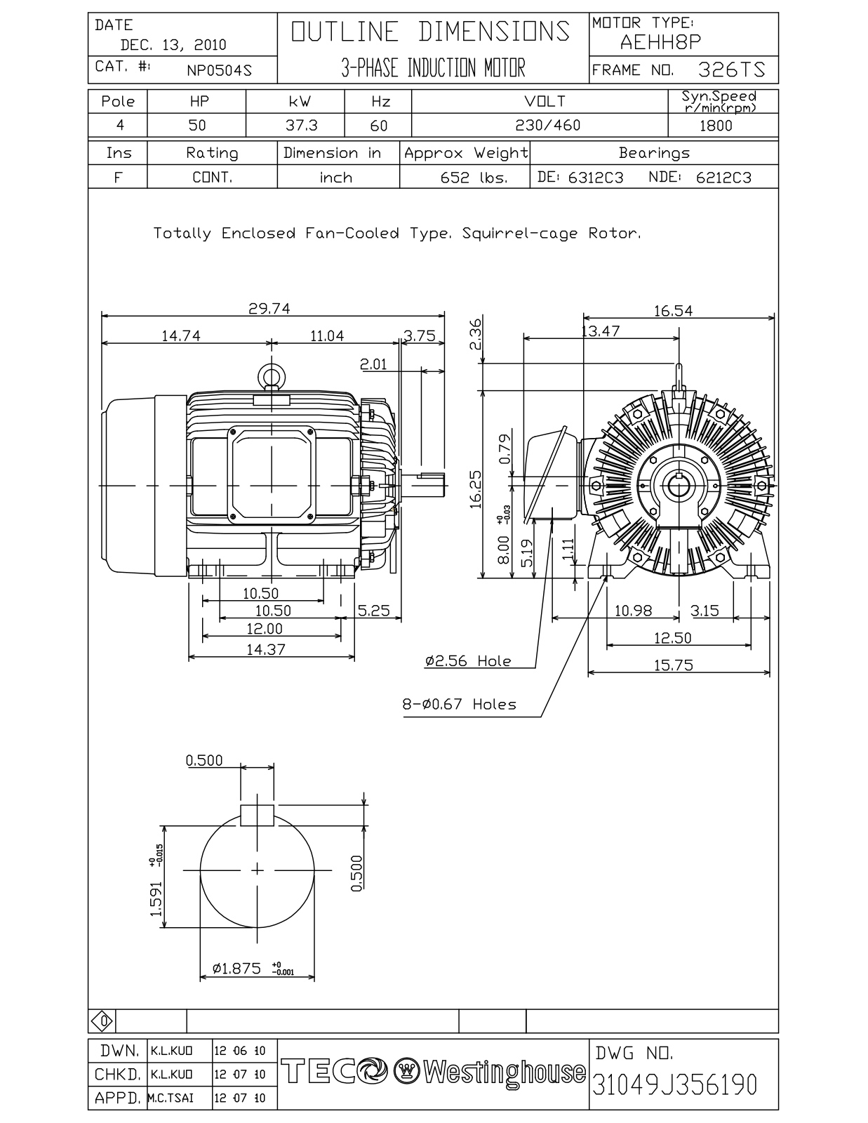 Teco NP0504S Reference Drawing