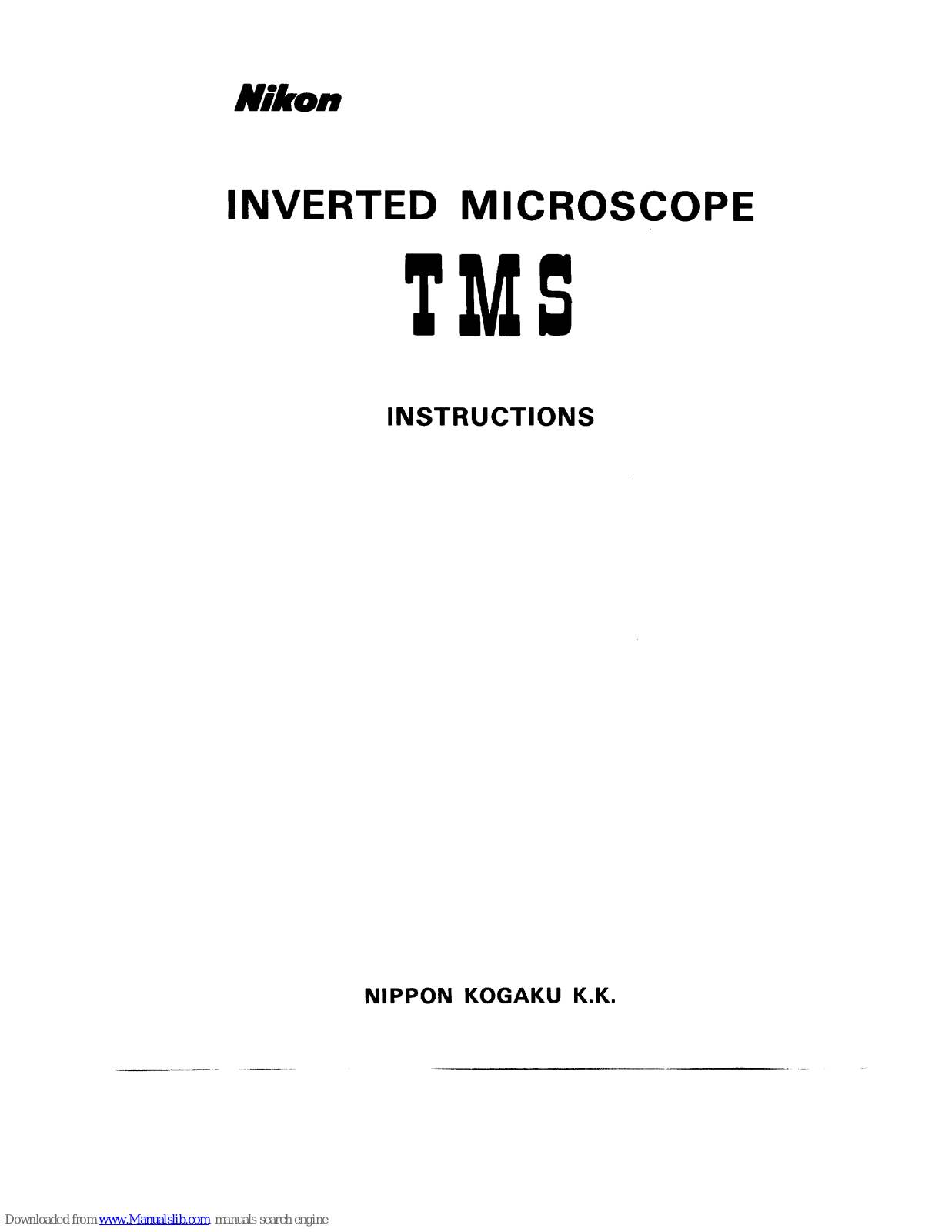 Nikon TSM Instructions Manual