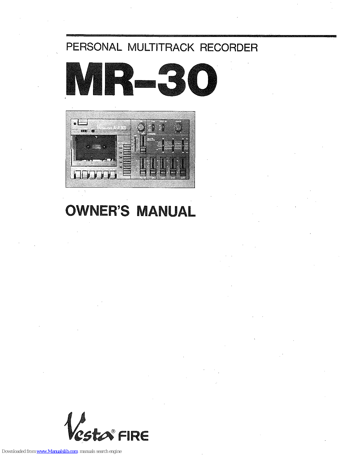 Vesta Fire MR-30 Owner's Manual