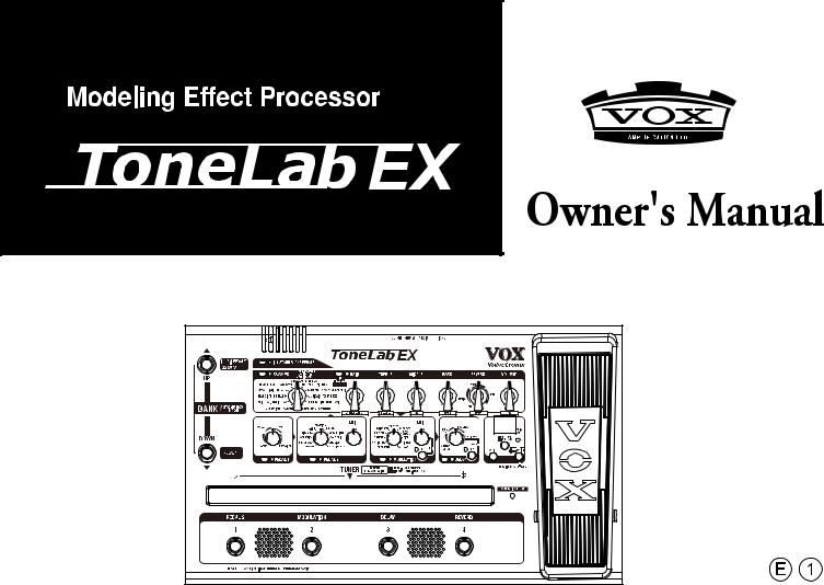 Vox Tonelab EX User Manual