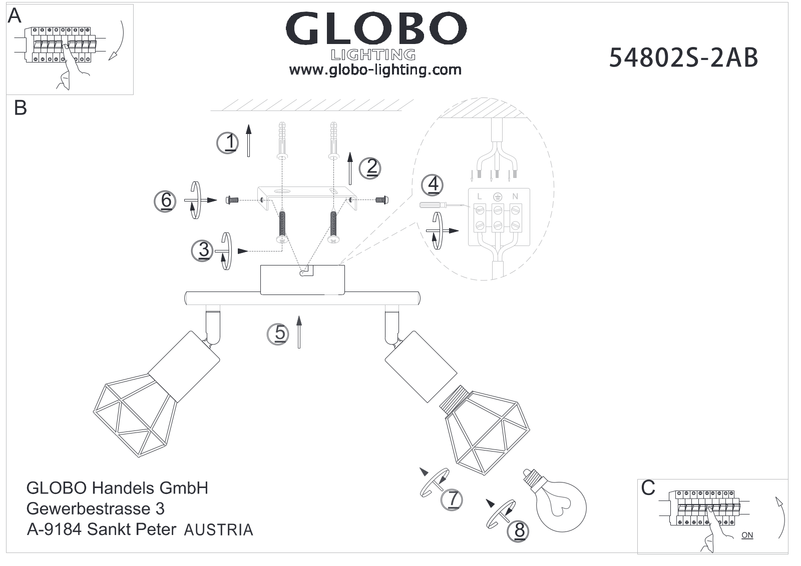 GLOBO 54802S-2AB User guide - ManualMachine.com