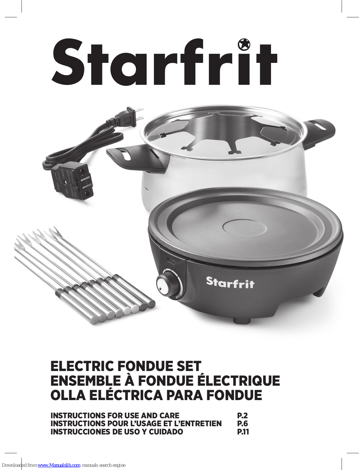 STARFRIT 024700 Instructions For Use And Care Manual