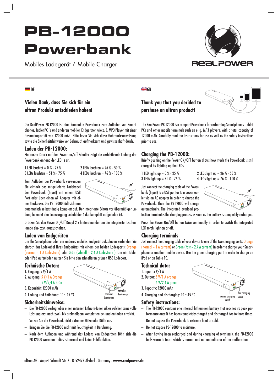 RealPower PB-1200 User Manual