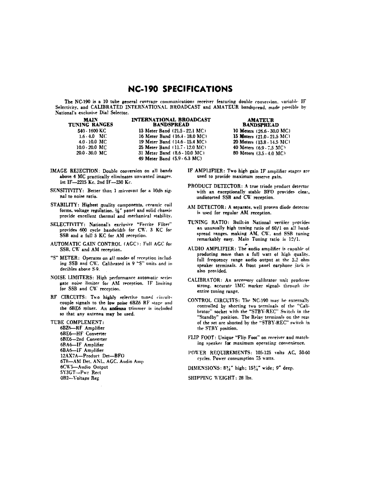 NATIONAL RADIO NC-190 User Manual (PAGE 13)